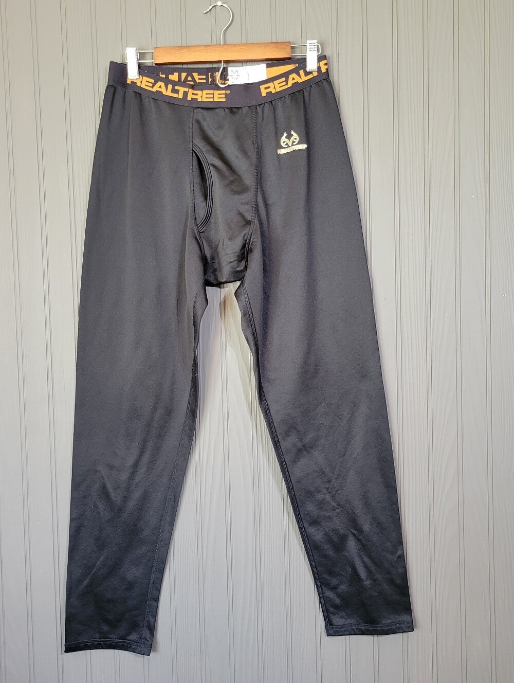 Realtree Heavyweight Fleece Thermal Leggings Elastic Waist Black Men's M (32/34)